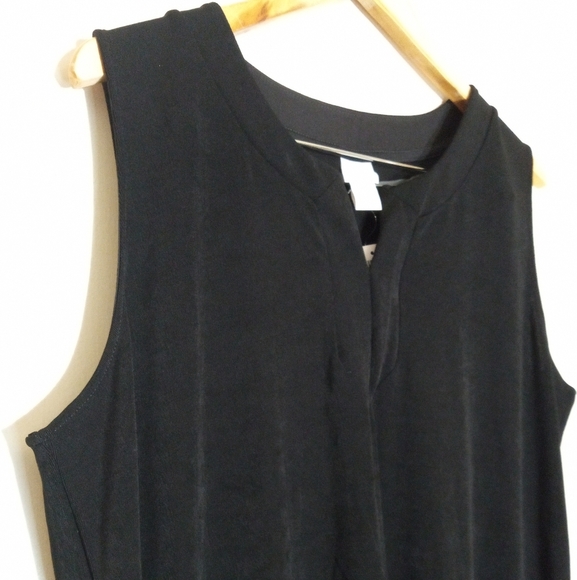 Chicos Travelers black vneck shift dress women's size 3 NWT - Picture 3 of 8